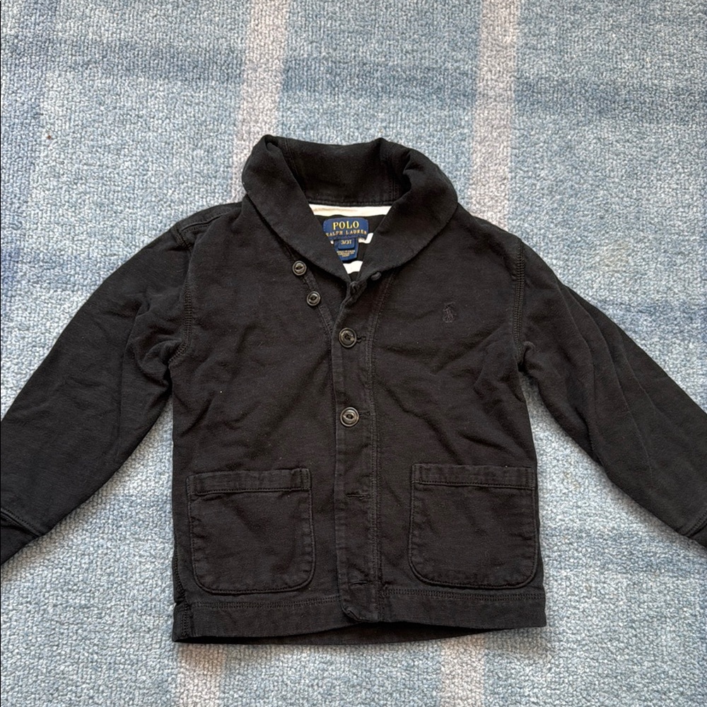 Polo by Ralph Lauren Kids black shawl collar sweater cardigan 3T boys